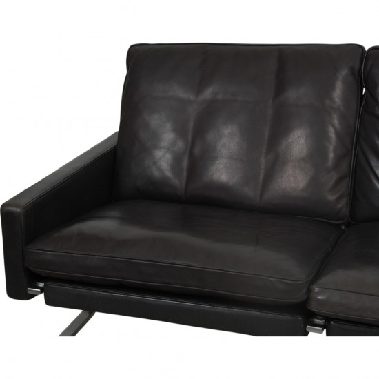 Poul Kjærholm 3.personers PK31 sofa i sort læder