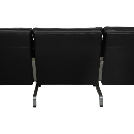 Poul Kjærholm 3.personers PK31 sofa i sort læder