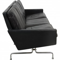 Poul Kjærholm 3.personers PK31 sofa i sort læder