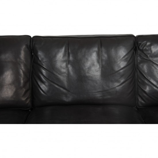 Poul Kjærholm 3.personers PK31 sofa i sort læder