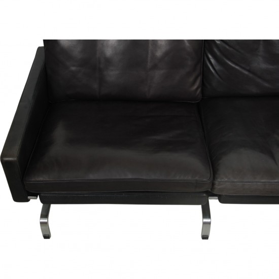 Poul Kjærholm 3.personers PK31 sofa i sort læder