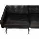 Poul Kjærholm 3.personers PK31 sofa i sort læder