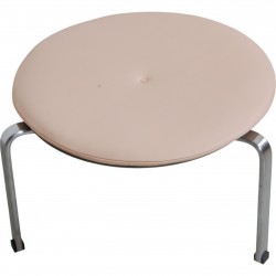 Poul Kjærholm PK33 taburet nybetrukket med natur læder