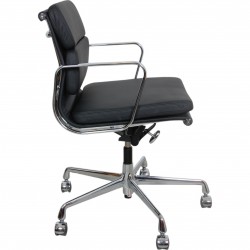 Charles Eames Ea-217 office chair reupholstered in black leather