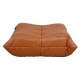 Michel Ducaroy Togo ottoman reupholstered in cognac leather