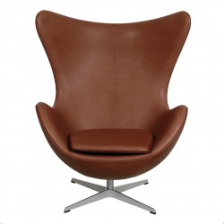 Arne Jacobsen Egg newly upholstered with mokka aniline leather