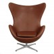 Arne Jacobsen Egg newly upholstered with mokka aniline leather