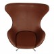 Arne Jacobsen Egg newly upholstered with mokka aniline leather