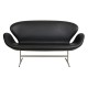 Arne Jacobsen Svane sofa i sort læder 