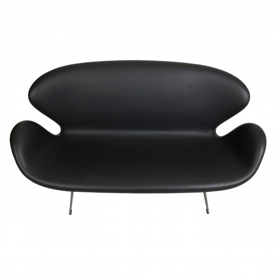 Arne Jacobsen Svane sofa i sort læder 