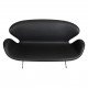 Arne Jacobsen Svane sofa i sort læder 