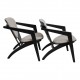 Set Hans Wegner Butterfly chairs with black frame (2) 