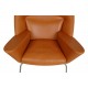 Hans Wegner Oculus Lounge chair reupholstered in cognac anilin leather