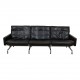 Poul Kjærholm Pk-31/3 sofa in patinated black leather from Kold Christensen