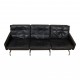 Poul Kjærholm Pk-31/3 sofa in patinated black leather from Kold Christensen