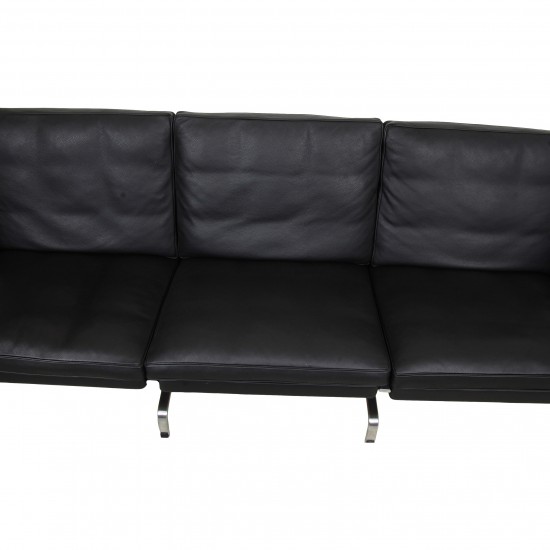 Poul Kjærholm PK-31/3 sofa i sort læder 2007