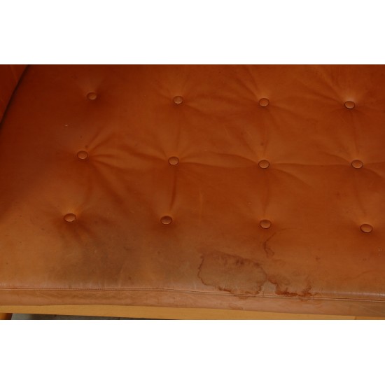 Børge Mogensen Spoke-back sofa in patinated cognac leather