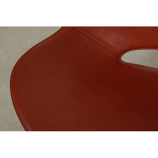 Fabricius and Kastholm Scimitar lounge chair in cognac leather