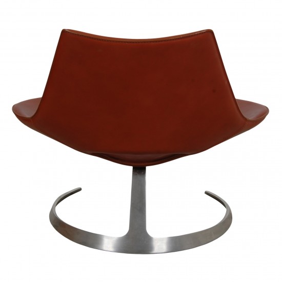 Fabricius and Kastholm Scimitar lounge chair in cognac leather