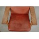 Hans Wegner GE-290a lounge chair in patinated red anilin leather