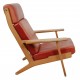 Hans Wegner GE-290a lounge chair in patinated red anilin leather