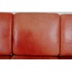 Hans Wegner GE-290 3. seater sofa in patinated red aniline leather