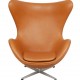 Arne Jacobsen Vintage Ægget stol i cognac anilin læder