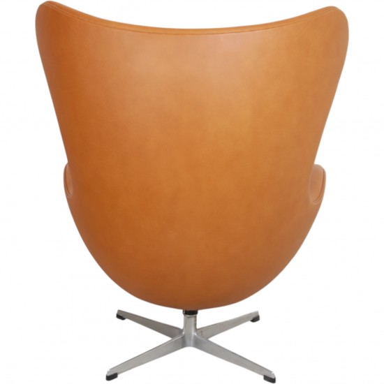 Arne Jacobsen Vintage Ægget stol i cognac anilin læder