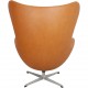 Arne Jacobsen Vintage Ægget stol i cognac anilin læder