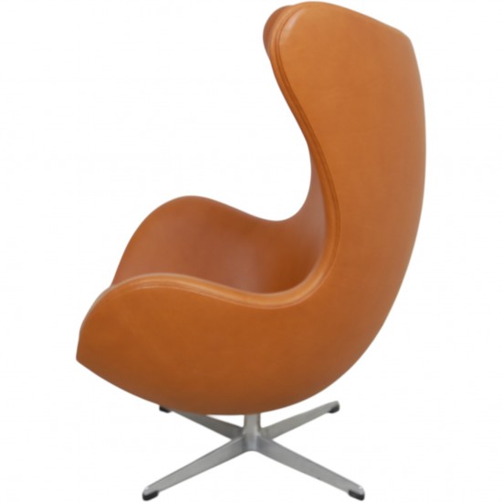 Arne Jacobsen Vintage Ægget stol i cognac anilin læder