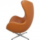 Arne Jacobsen Vintage Ægget stol i cognac anilin læder