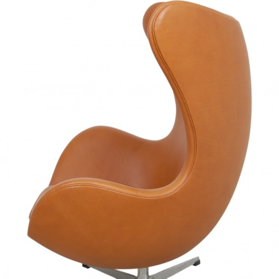 Arne Jacobsen Vintage Ægget stol i cognac anilin læder