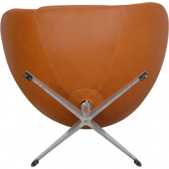 Arne Jacobsen Vintage Ægget stol i cognac anilin læder