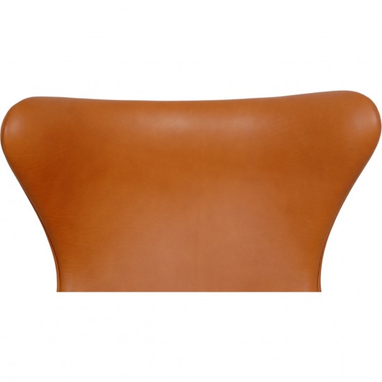 Arne Jacobsen Vintage Ægget stol i cognac anilin læder