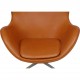 Arne Jacobsen Vintage Ægget stol i cognac anilin læder