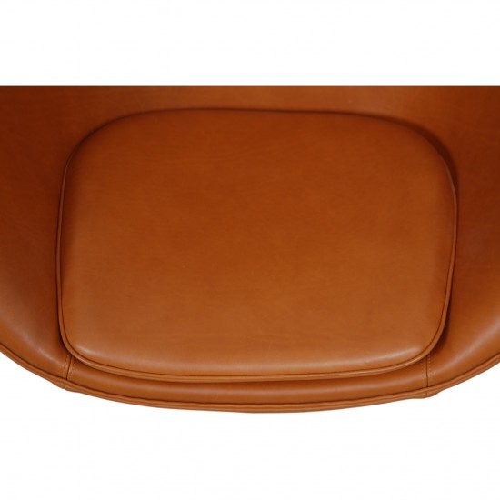 Arne Jacobsen Vintage Ægget stol i cognac anilin læder
