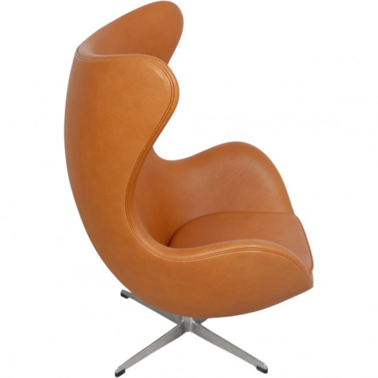 Arne Jacobsen Vintage Ægget stol i cognac anilin læder