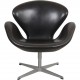 Arne Jacobsen Svanestol i sort Grace læder