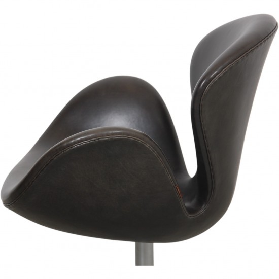 Arne Jacobsen Svanestol i sort Grace læder
