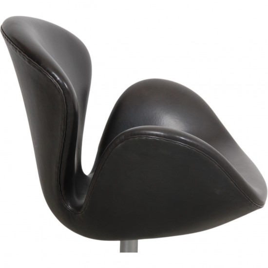 Arne Jacobsen Svanestol i sort Grace læder