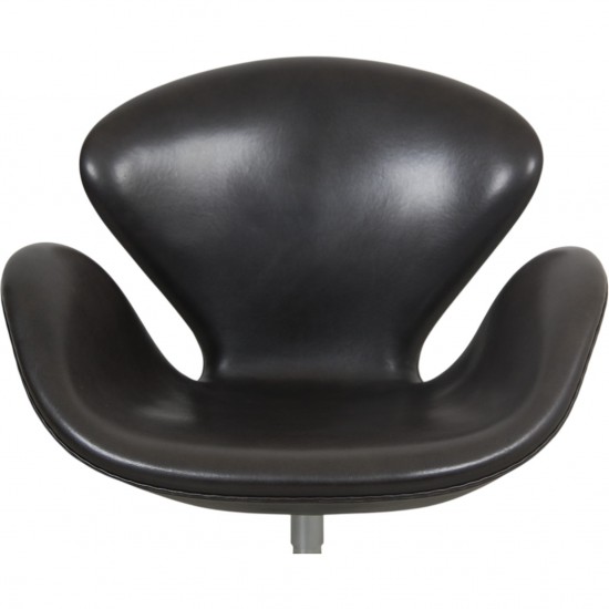Arne Jacobsen Svanestol i sort Grace læder