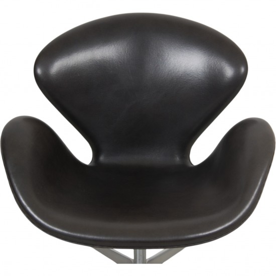 Arne Jacobsen Svanestol i sort Grace læder
