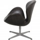 Arne Jacobsen Svanestol i sort Grace læder