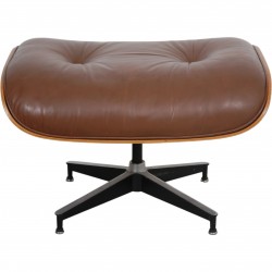 Charles Eames Lounge chair ottoman in brown leather