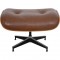 Charles Eames Lounge chair ottoman in brown leather