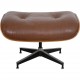 Charles Eames Lounge chair ottoman i brun læder