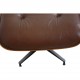 Charles Eames Lounge chair ottoman i brun læder
