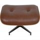 Charles Eames Lounge chair ottoman i brun læder