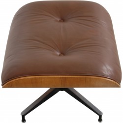 Charles Eames Lounge chair ottoman in brown leather