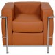 Le Corbusier LC2 lænestol betrukket med cognac bizon læder